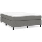 vidaXL Giroletto a Molle con Materasso Grigio Scuro 140x190 cm Tessuto