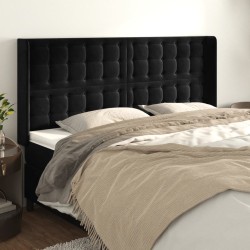 vidaXL Testiera ad Orecchio Nera 203x16x118/128 cm in Velluto