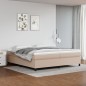 vidaXL Giroletto a Molle con Materasso Cappuccino 200x200cm Similpelle