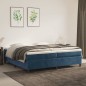 vidaXL Giroletto a Molle con Materasso Blu Scuro 200x200 cm in Velluto