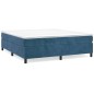 vidaXL Giroletto a Molle con Materasso Blu Scuro 200x200 cm in Velluto
