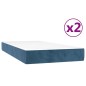 vidaXL Giroletto a Molle con Materasso Blu Scuro 200x200 cm in Velluto