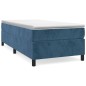 Giroletto a Molle con Materasso Blu Scuro 90x200 cm in Velluto