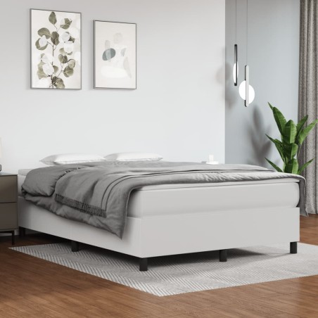 vidaXL Giroletto a Molle con Materasso Bianco 140x190 cm in Similpelle