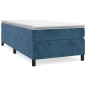 vidaXL Giroletto a Molle con Materasso Blu Scuro 90x190 cm in Velluto