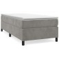Giroletto a Molle con Materasso Grigio Chiaro 90x190 cm Velluto