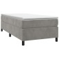 Giroletto a Molle con Materasso Grigio Chiaro 90x190 cm Velluto