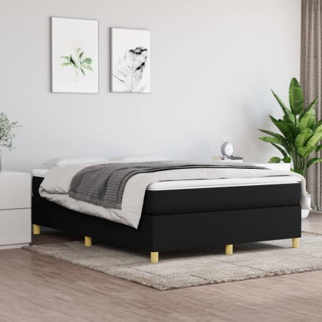 vidaXL Giroletto a Molle con Materasso Nero 140x190 cm in Tessuto