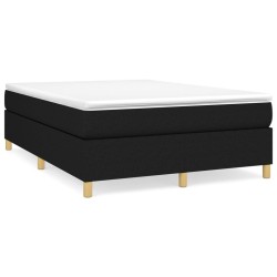 vidaXL Giroletto a Molle con Materasso Nero 140x190 cm in Tessuto