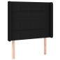 Letto a Molle con Materasso e LED Nero 90x190 cm in Tessuto Letto a Molle con Materasso e LED Nero 90x190 cm in Tessuto