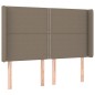 Letto a Molle con Materasso e LED Tortora 140x200 cm in Tessuto Letto a Molle con Materasso e LED Tortora 140x200 cm in Tessuto