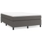 vidaXL Giroletto a Molle con Materasso Grigio 140x200 cm in Similpelle