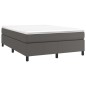 vidaXL Giroletto a Molle con Materasso Grigio 140x200 cm in Similpelle