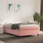 vidaXL Giroletto a Molle con Materasso Rosa 120x200 cm in Velluto