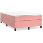 vidaXL Giroletto a Molle con Materasso Rosa 120x200 cm in Velluto