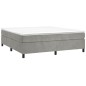 vidaXL Giroletto a Molle con Materasso Grigio Chiaro 200x200cm Velluto