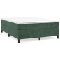 vidaXL Giroletto a Molle con Materasso Verde Scuro 140x200 cm Velluto