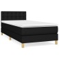 vidaXL Giroletto a Molle con Materasso Nero 90x200 cm in Tessuto