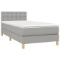 vidaXL Giroletto a Molle con Materasso Grigio Chiaro 90x200 cm Tessuto