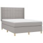 Letto a Molle Materasso e LED Grigio Chiaro 140x190 cm Tessuto Letto a Molle Materasso e LED Grigio Chiaro 140x190 cm Tessuto