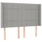 Letto a Molle Materasso e LED Grigio Chiaro 140x190 cm Tessuto Letto a Molle Materasso e LED Grigio Chiaro 140x190 cm Tessuto
