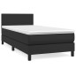 vidaXL Giroletto a Molle con Materasso Nero 100x200 cm in Similpelle