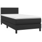 vidaXL Giroletto a Molle con Materasso Nero 100x200 cm in Similpelle