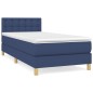 vidaXL Giroletto a Molle con Materasso Blu 90x200 cm inTessuto