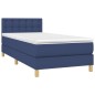 vidaXL Giroletto a Molle con Materasso Blu 90x200 cm inTessuto