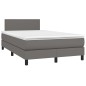 Giroletto a Molle con Materasso Grigio 120x200 cm in Similpelle