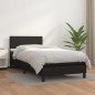vidaXL Giroletto a Molle con Materasso Nero 90x190 cm in Similpelle