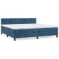 vidaXL Giroletto a Molle con Materasso Blu Scuro 200x200 cm in Velluto