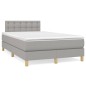 vidaXL Giroletto a Molle con Materasso Grigio Chiaro 120x200cm Tessuto
