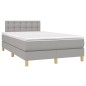 vidaXL Giroletto a Molle con Materasso Grigio Chiaro 120x200cm Tessuto