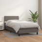 vidaXL Giroletto a Molle con Materasso Grgio 90x200 cm in Similpelle