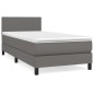vidaXL Giroletto a Molle con Materasso Grgio 90x200 cm in Similpelle