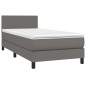 vidaXL Giroletto a Molle con Materasso Grgio 90x200 cm in Similpelle