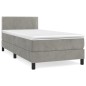 Giroletto a Molle con Materasso Grigio Chiaro 90x190 cm Velluto
