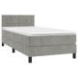 vidaXL Giroletto a Molle con Materasso Grigio Chiaro 100x200cm Velluto