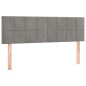 Giroletto a Molle con Materasso Grigio Chiaro 140x190cm Velluto