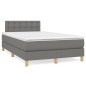 Giroletto a Molle con Materasso Grigio Scuro 120x200 cm Tessuto