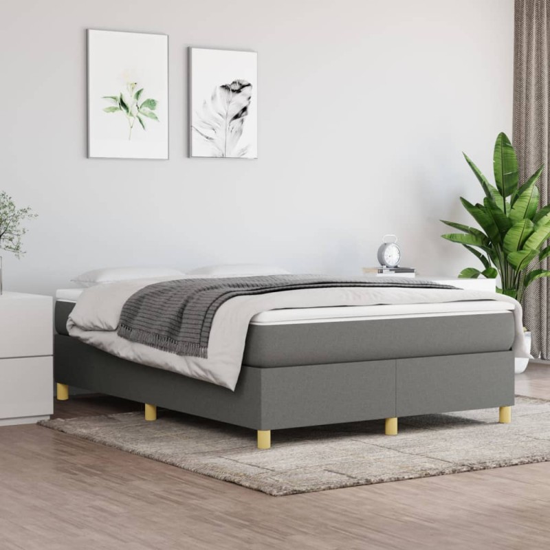 vidaXL Giroletto senza Materasso Grigio Scuro 140x190 cm Tessuto