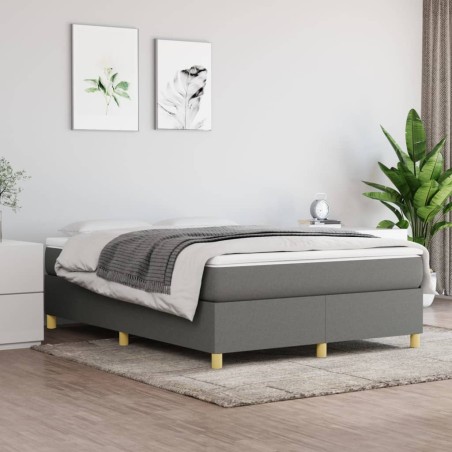 vidaXL Giroletto senza Materasso Grigio Scuro 140x190 cm Tessuto