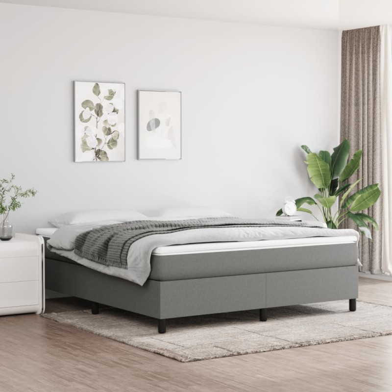 Giroletto a Molle Grigio Scuro 180x200 cm in Tessuto Giroletto a Molle Grigio Scuro 180x200 cm in Tessuto