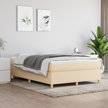 vidaXL Giroletto senza Materasso Crema 140x200 cm in Tessuto