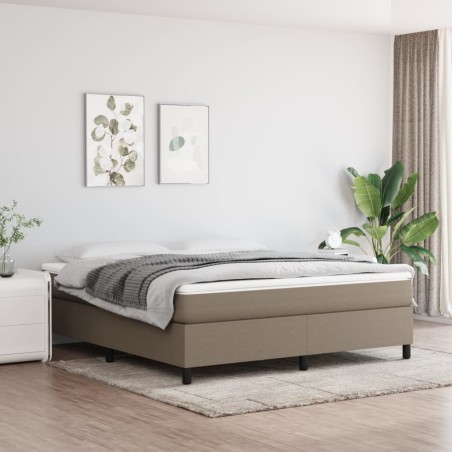 vidaXL Giroletto senza Materasso Tortora 160x200 cm in Tessuto