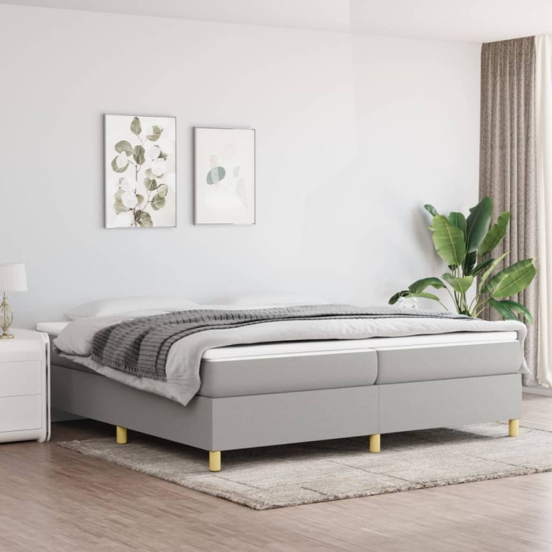 Giroletto a Molle Grigio Chiaro 200x200 cm in Tessuto