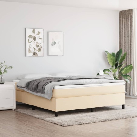 vidaXL Giroletto senza Materasso Crema 180x200 cm in Tessuto