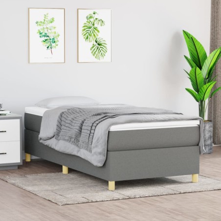 vidaXL Giroletto senza Materasso Grigio Scuro 100x200 cm Tessuto