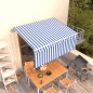 Tenda Sole Retrattile Automatica con Parasole 3x2,5m Blu Bianco Tenda Sole Retrattile Automatica con Parasole 3x2,5m Blu Bianco